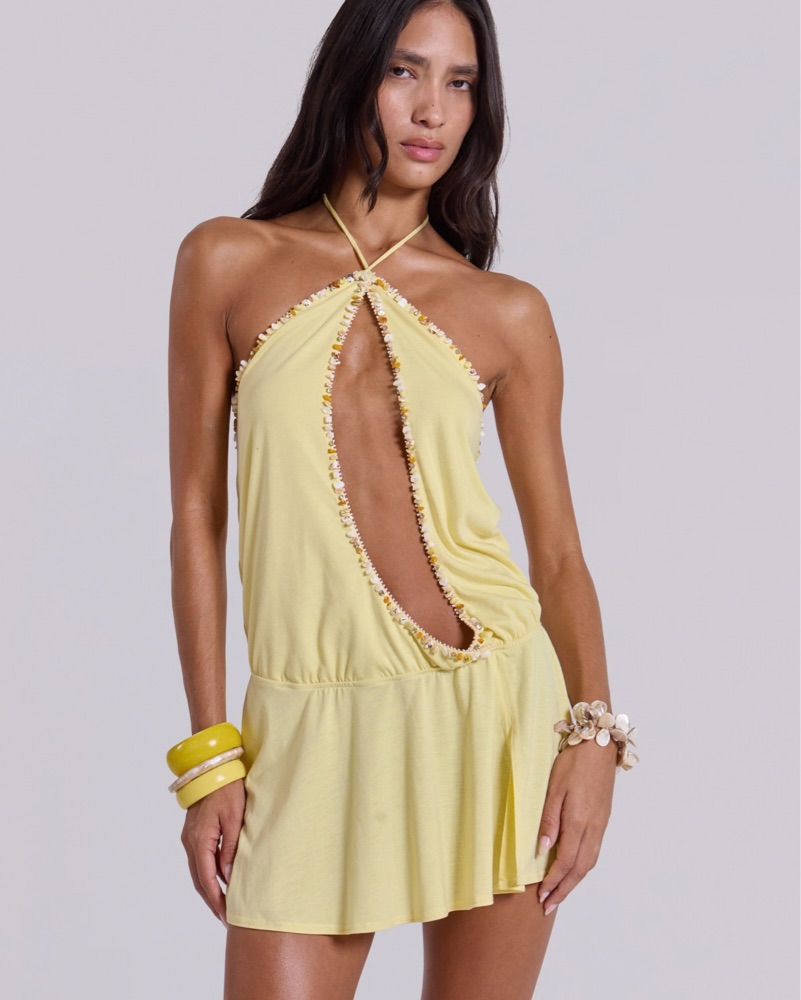 Yellow Halter Dress by Jaded London - Pickle