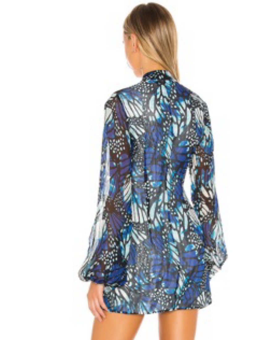 party mini dress with sleeves PRETTYGARDEN Women's Fall Fashion Floral Long Sleeve Mini Dress Mesh B