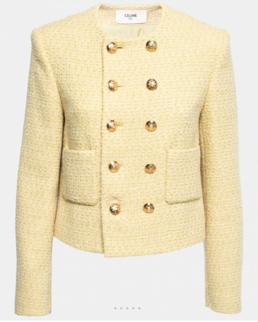 Yellow Celine Tweed Jacket by Celine - Pickle