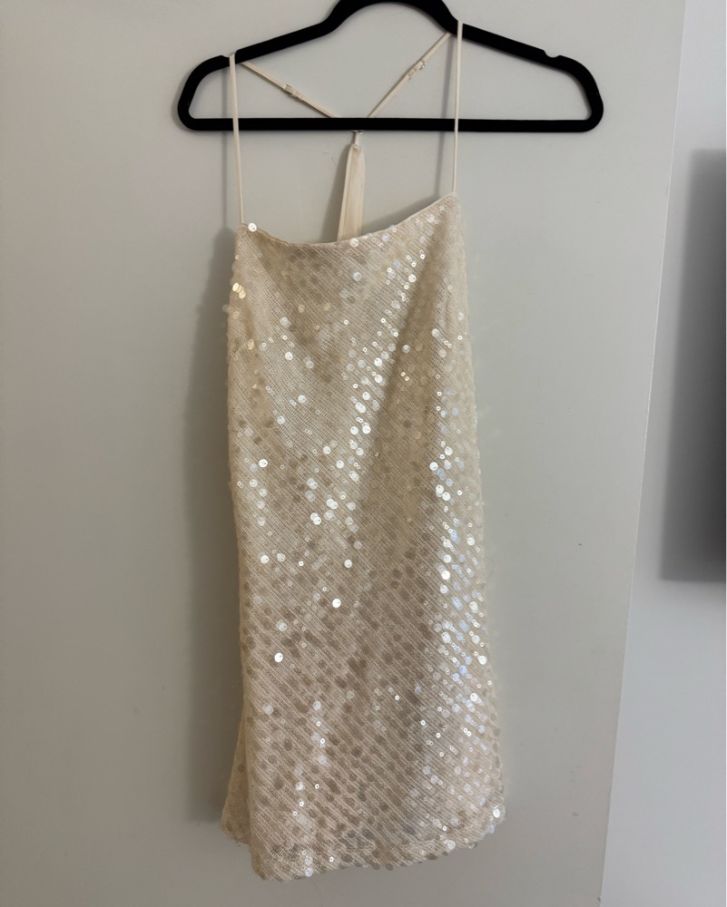 white and gold glitter dress White Gold Glitter Gala Maxi Dress – STYLE US main image 0