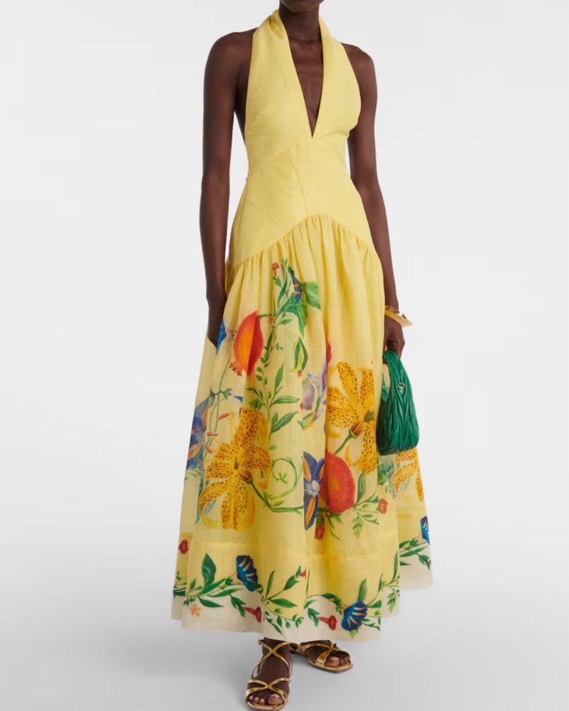 yellow halter neck midi dress Amelita Suiting Halter Midi Dress - Pale Lemon main image 1