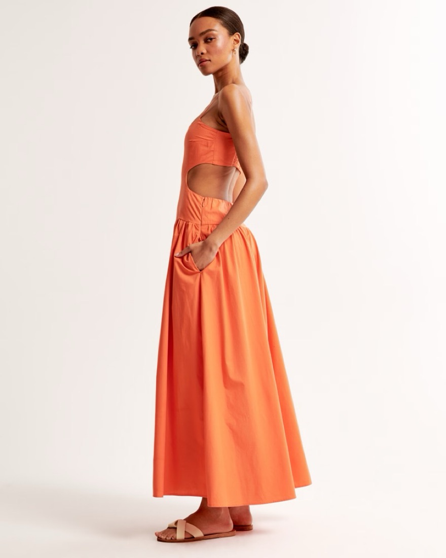 drop-waist cutout maxi dress Women's V-Neck Maxi Dress