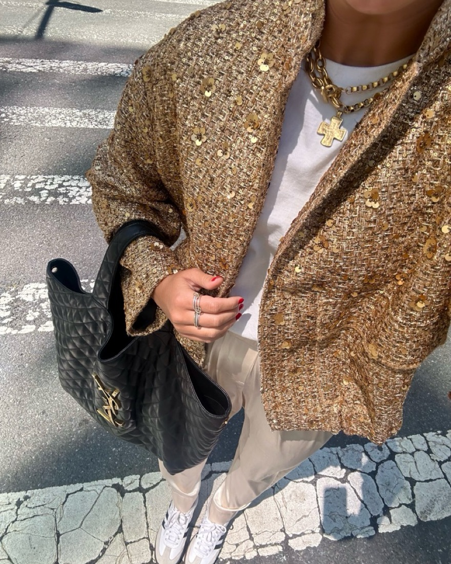 Gold sequin jacket zara online