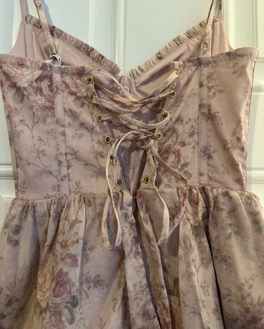 caterina dress in pink rose print The Caterina Dress in Pink Rose Print 00 / Pink Rose Print