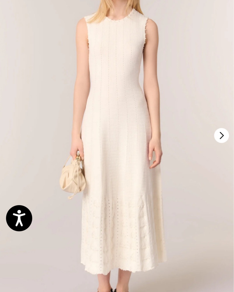 Maje White Maxi Pearl Knit Dress by Maje - Pickle