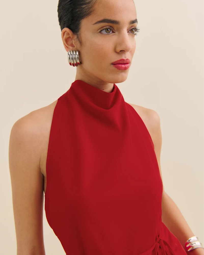 boden halter neck dress Red Sweetheart Halter Super Techno Show Choir Dress