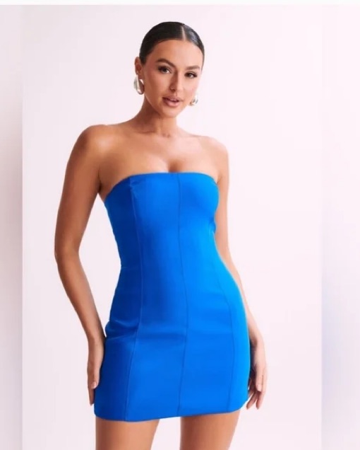 Meshki Blue Strapless Mini Dress by Meshki - Pickle