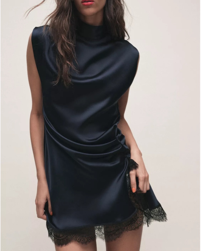satin halter dress LAPOINTE Satin Halter Gown