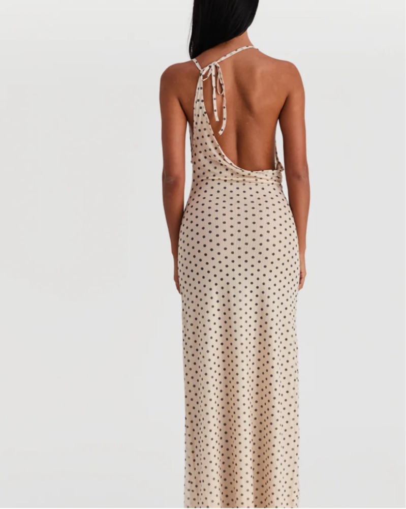 bershka dress black Hadleigh Cream Polka Dot Mini Dress - US 14