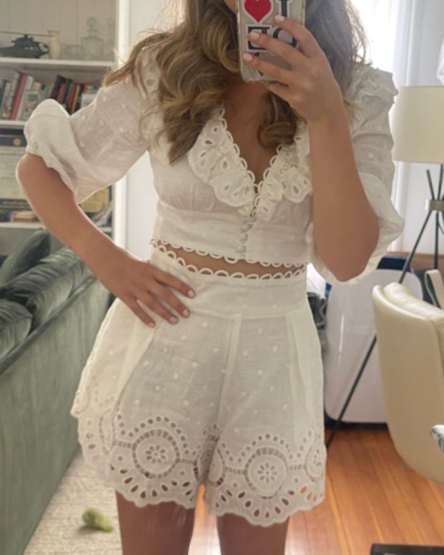 White Zimmerman 2 Piece Eyelet Set by Zimmermann - Pickle