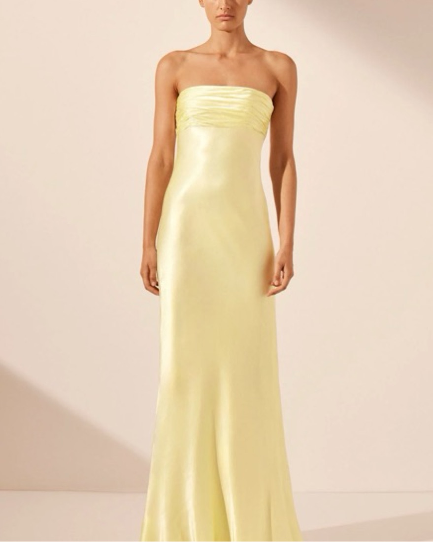 Shona Joy Yellow La Lune Strapless by Shona Joy - Pickle