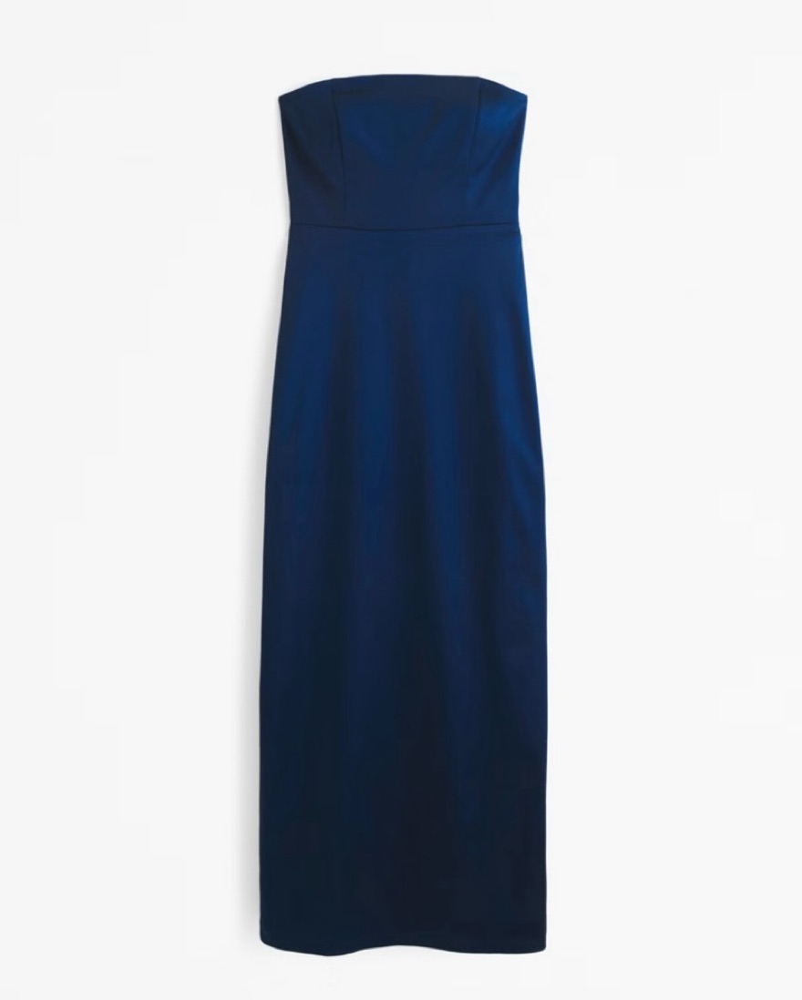 Abercrombie Strapless Satin Maxi Dress by Abercrombie and Fitch - Pickle