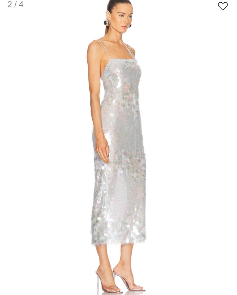 silver sequin midi dress Silver Multi Sequin Cowl Neck Midi Dress | Womens | Small (Available in XS) | 100% Polyester