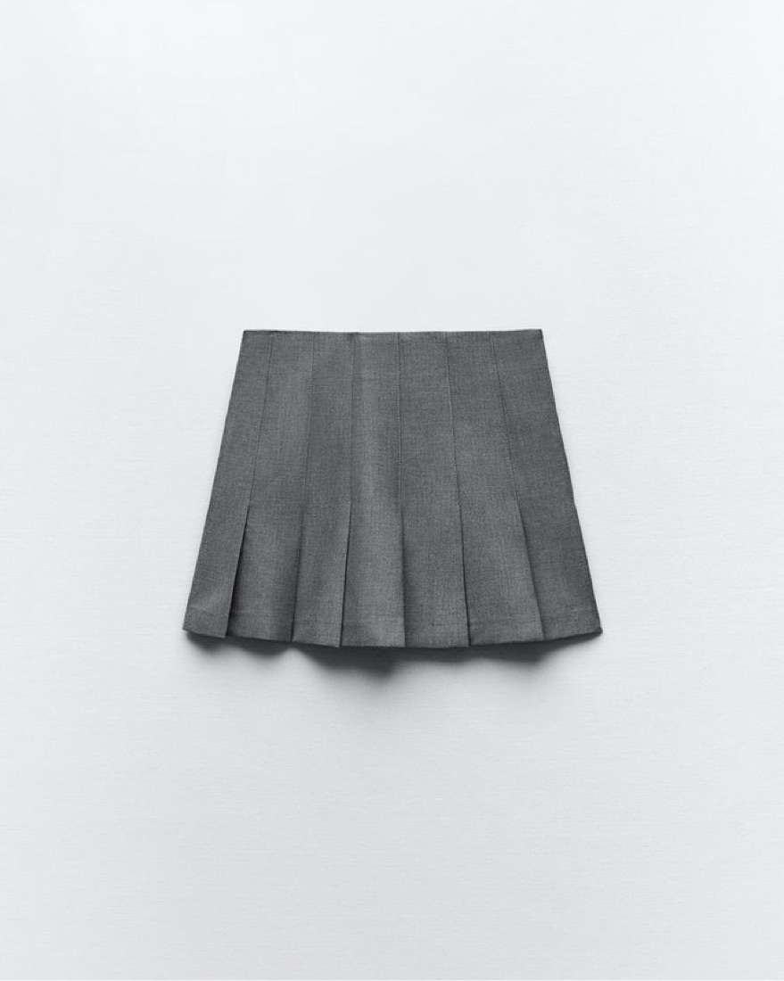 Zara Light Gray Pleat Mini Skirt | Pickle