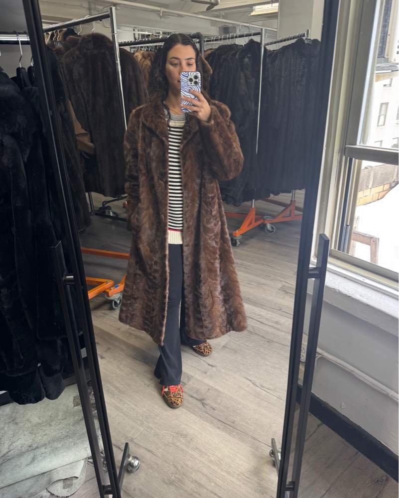 Mixed Mink Real Fur Coat by None listed | Pickle