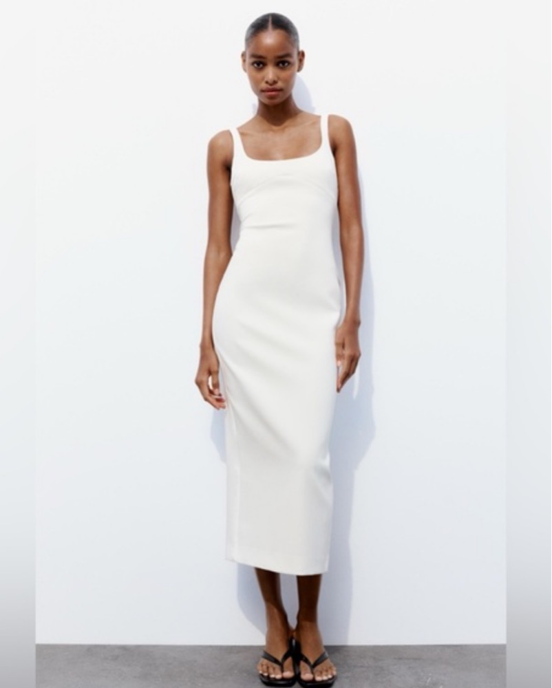 Zara White Midi Dress by ZARA - Pickle