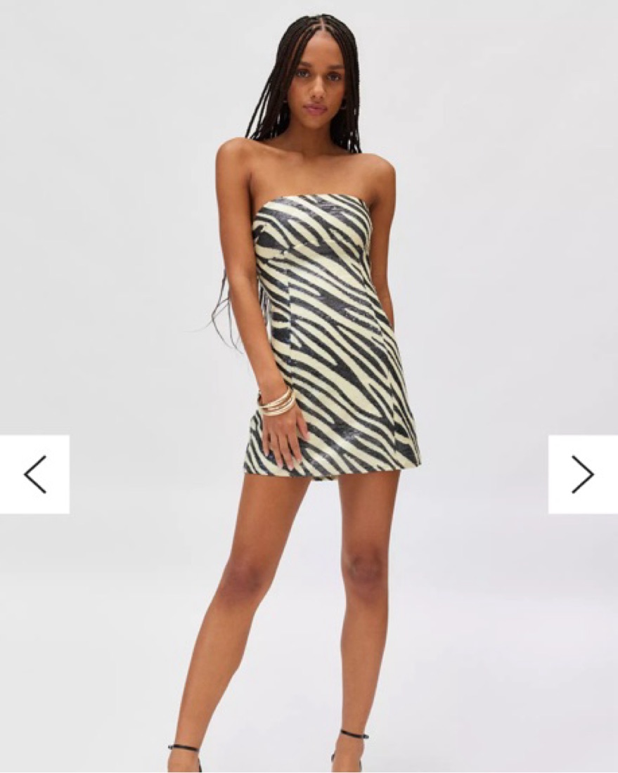 zebra sequin dress Edgy Shine Sequin Zebra Print Mini Tube Dress