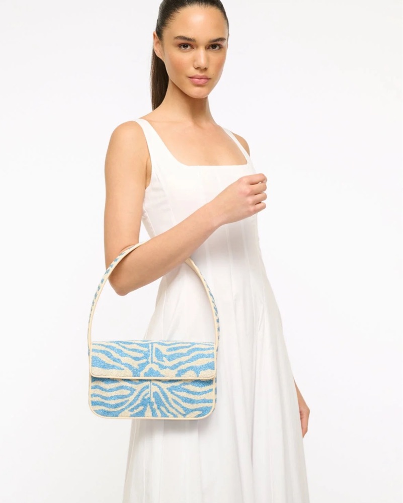 Staud Zebra Tommy Beaded Bag by Staud - Pickle