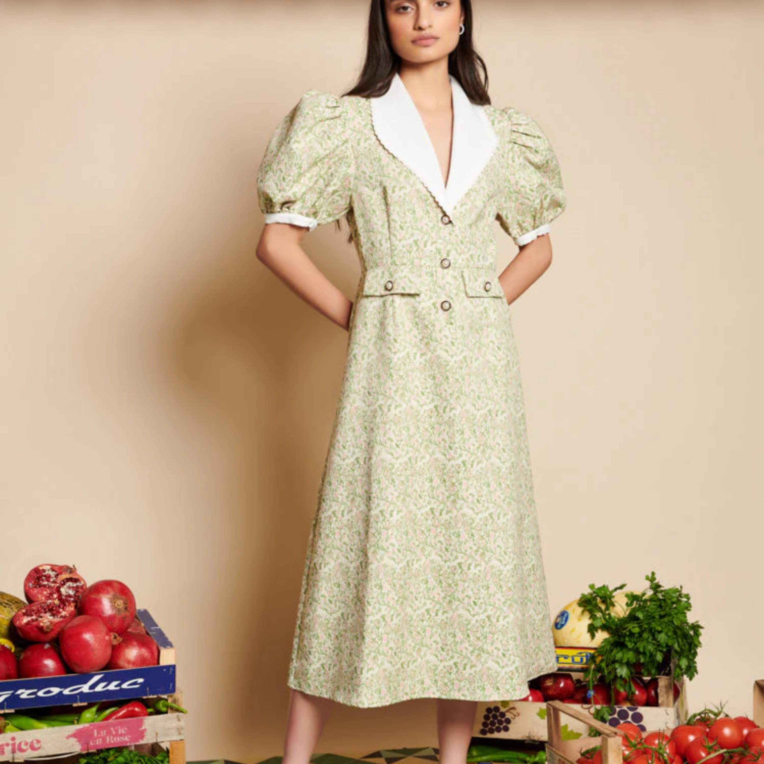 sister jane》Adella Jacquard Midi Dress | épine