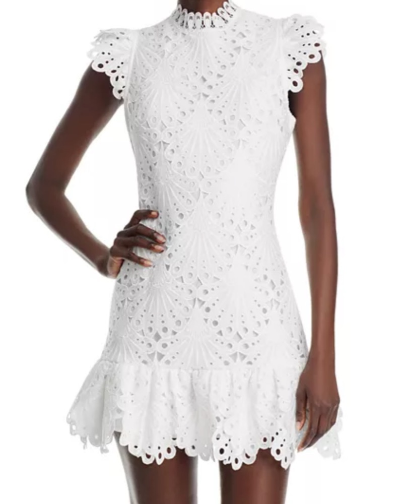 Aqua Mock Neck Lace Shift Dress by Aqua - Pickle