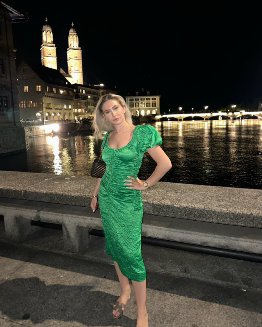 Ganni Green Crinkled Midi Dress by Ganni - Pickle
