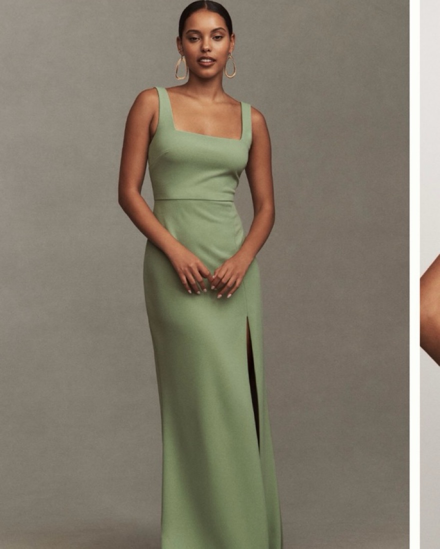 bhldn blake square-neck stretch crepe maxi dress Blake Square-Neck Stretch Crepe Maxi Dress by BHLDN in Black, Women's, Size: XL at Anthropologie