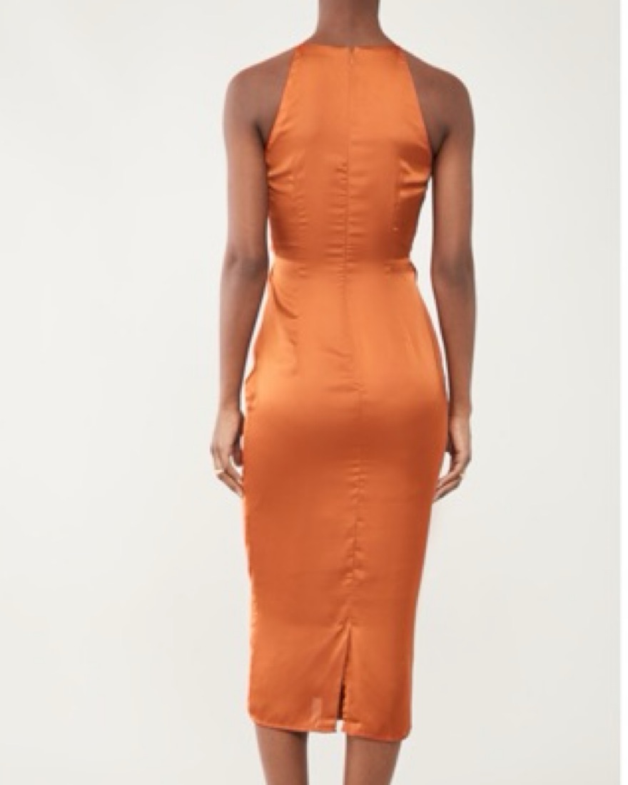 reni knotted dress in orange andrea iyamah Andrea Iyamah Reni Knotted Dress by n/a