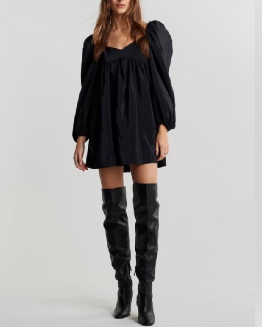 Zara Long Sleeve Poplin Mini Dress by Zara - Pickle