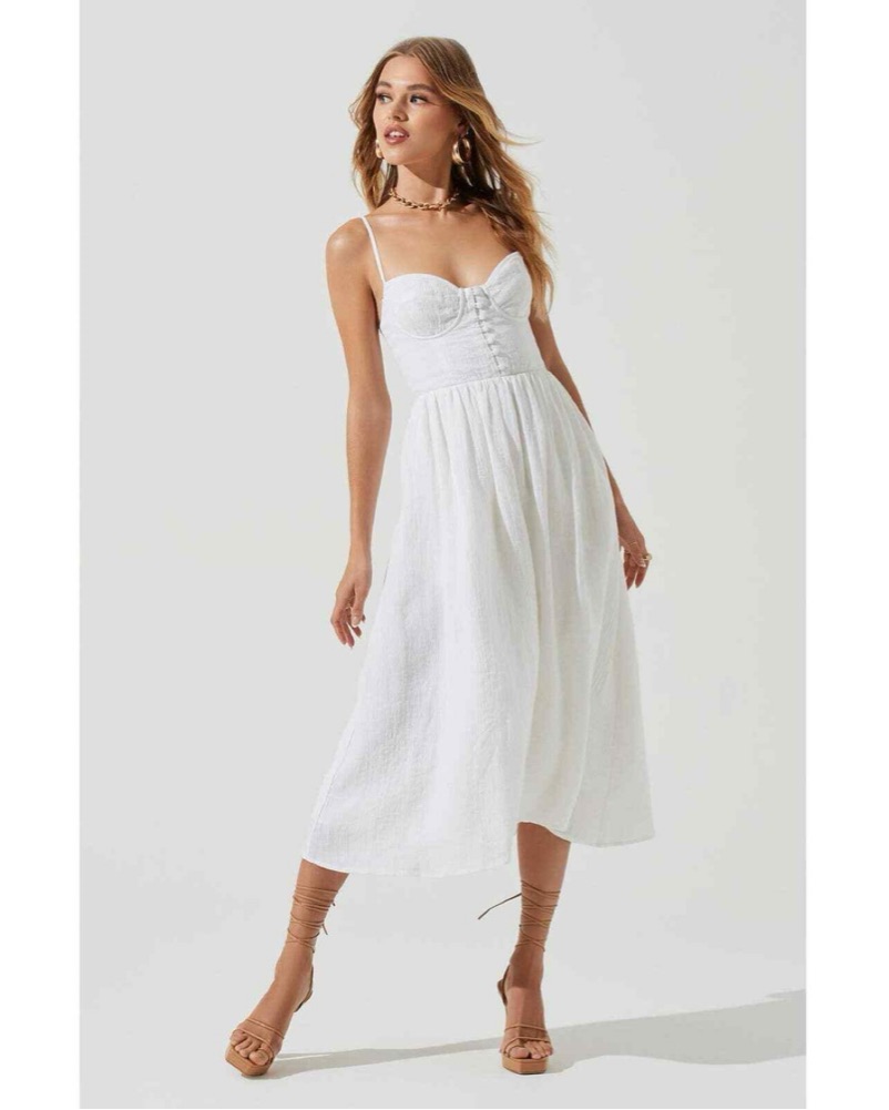 astr the label white midi dress ASTR the Label Santorini Midi Dress in White