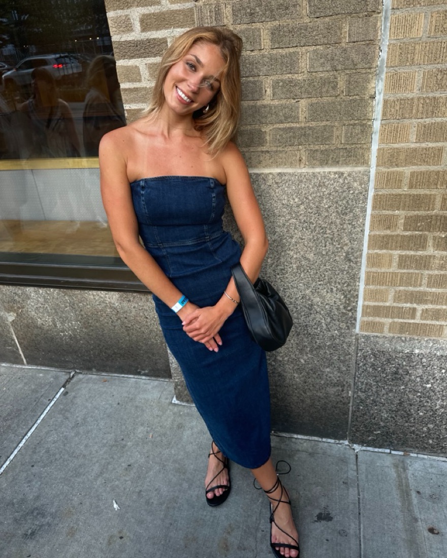 reformation denim midi dress Reformation Balia Denim Midi Dress