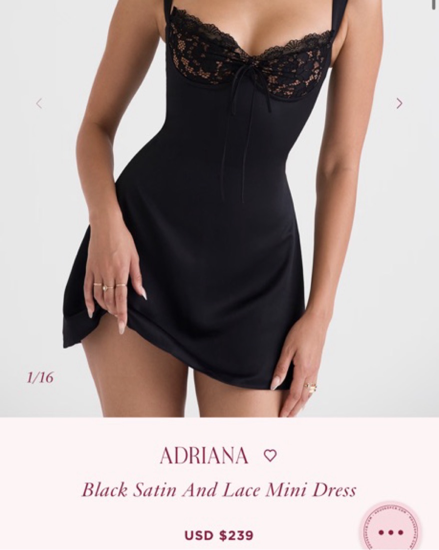 house of cb adriana mini dress 'Adriana' Ivory Satin and Lace Mini Dress