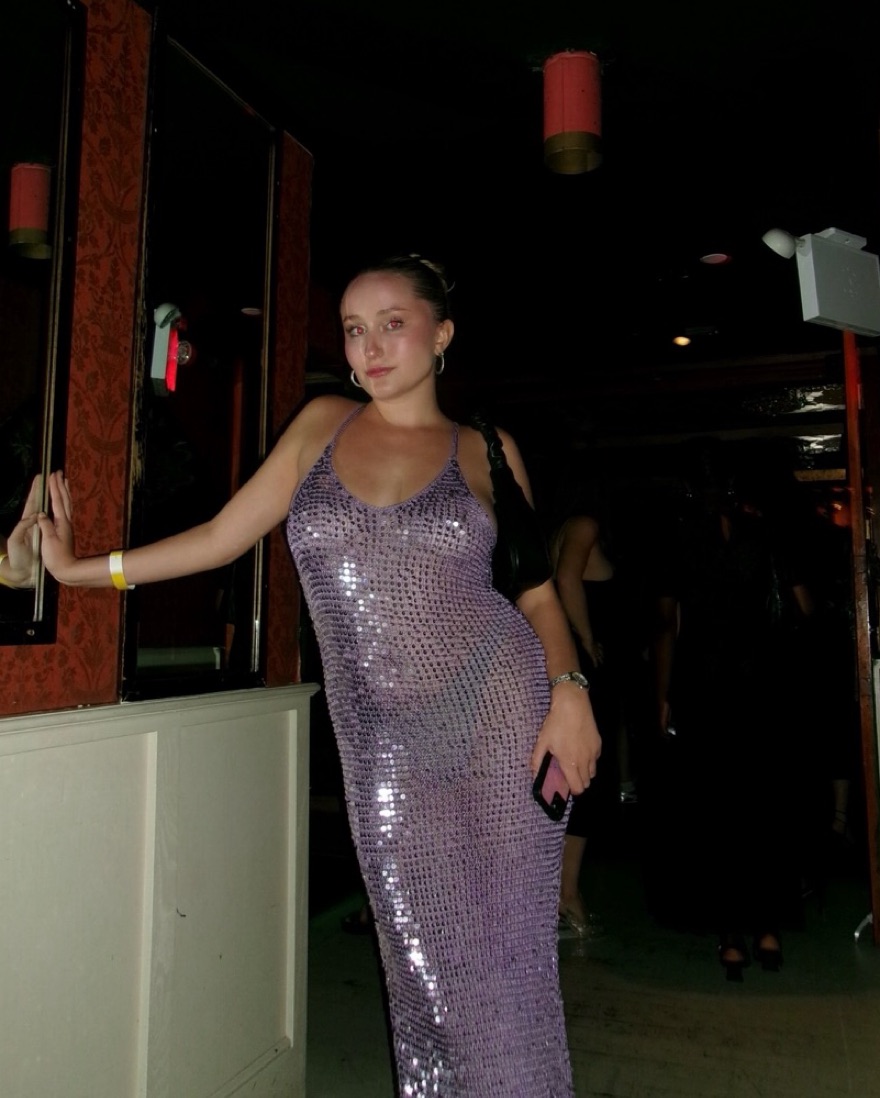 retrofete purple sequin dress Anastasia Sequin Feather Dress  Retrofete