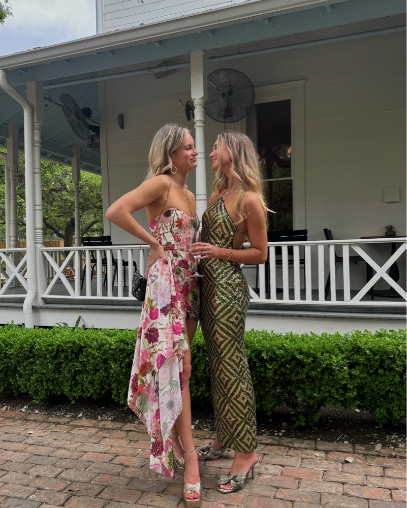 Isaura Maxi Dress in Green & Silver by Camila Coehlo - Pickle
