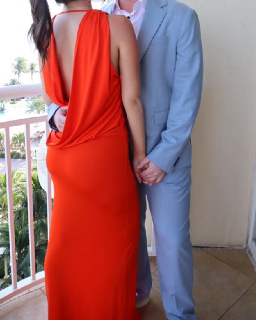 Red Orange Backless Dress by Zara - Pickle