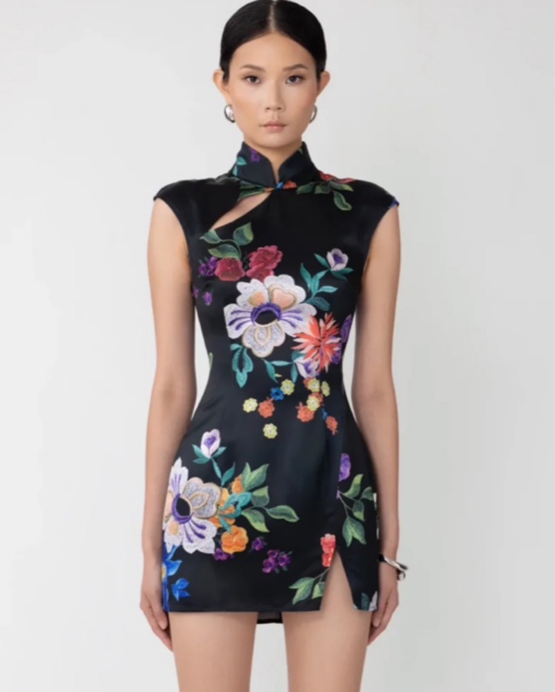 Sau Lee Devon Floral Mini Asian Dress 0 by Sau Lee - Pickle