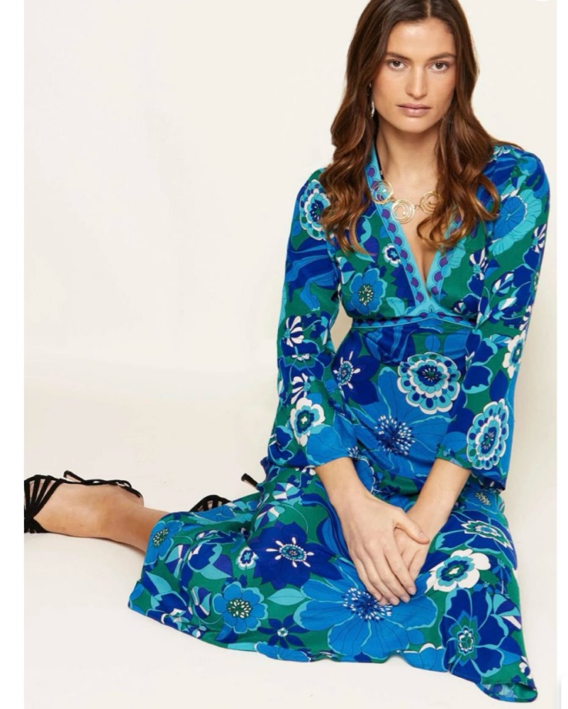 Vibrant Blue Rixo Silk Dress by Rixo - Pickle