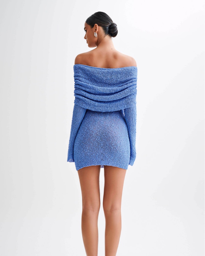【WONDER WONDER】Morris off-shoulder mini bokashi knit op Vesper Off Shoulder Knit Mini Dress – SER.O.YA