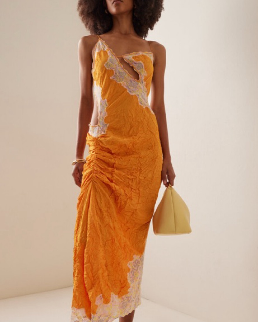 christopher esber dress orange Christopher Esber Crinkled Orange Dress by Christopher Esber