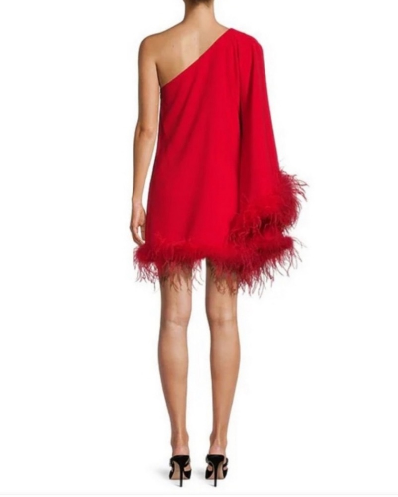 Antonio Melani Red Feathered Dress by Antonio Melani - Pickle