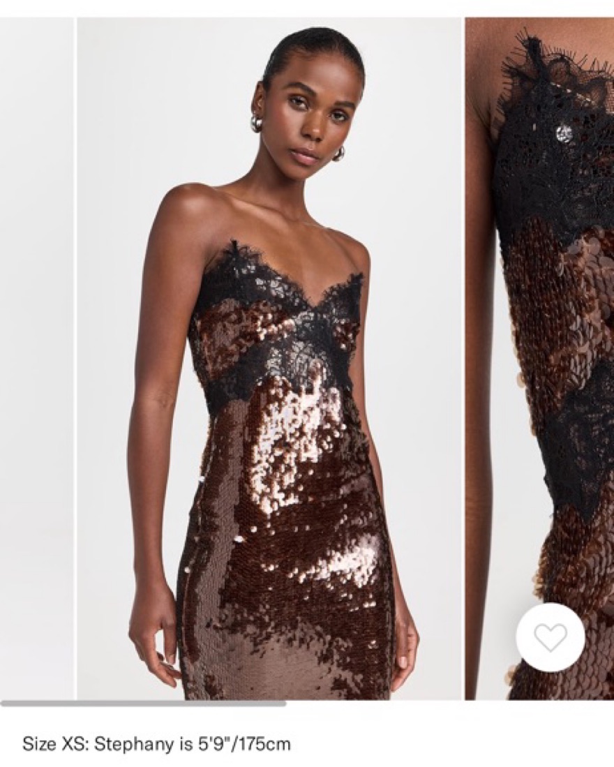 Retrofete Ellen Brown Sequin Lace Dress by Retrofete - Pickle
