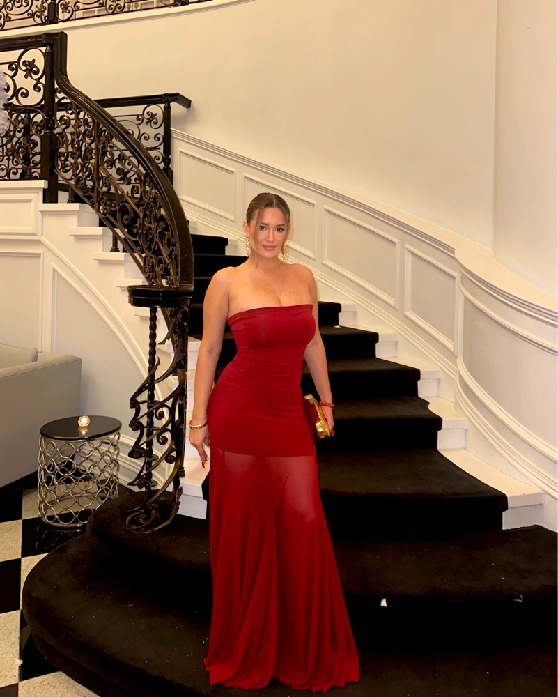 deme by gabriella dahlia gown in maroon by Deme By Gabriella - Pickle