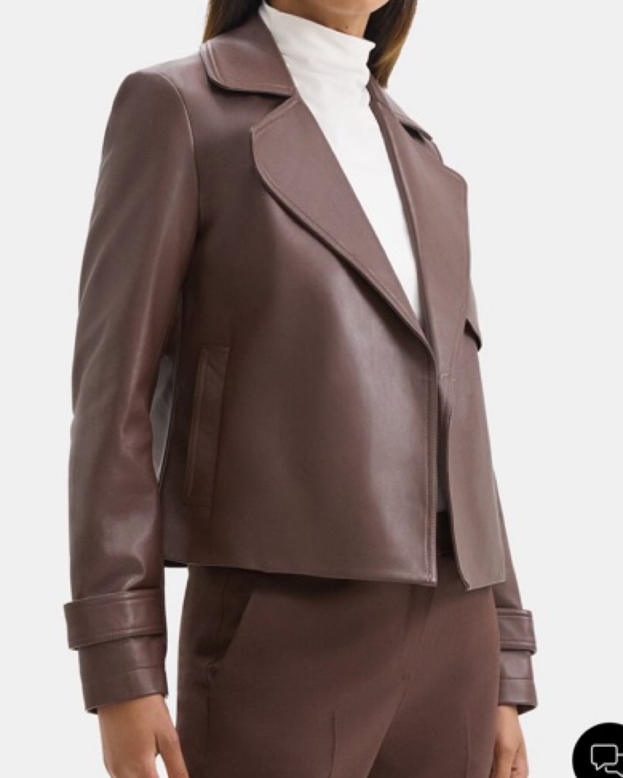 Theory Brown Leather Jacket by Theory - Pickle