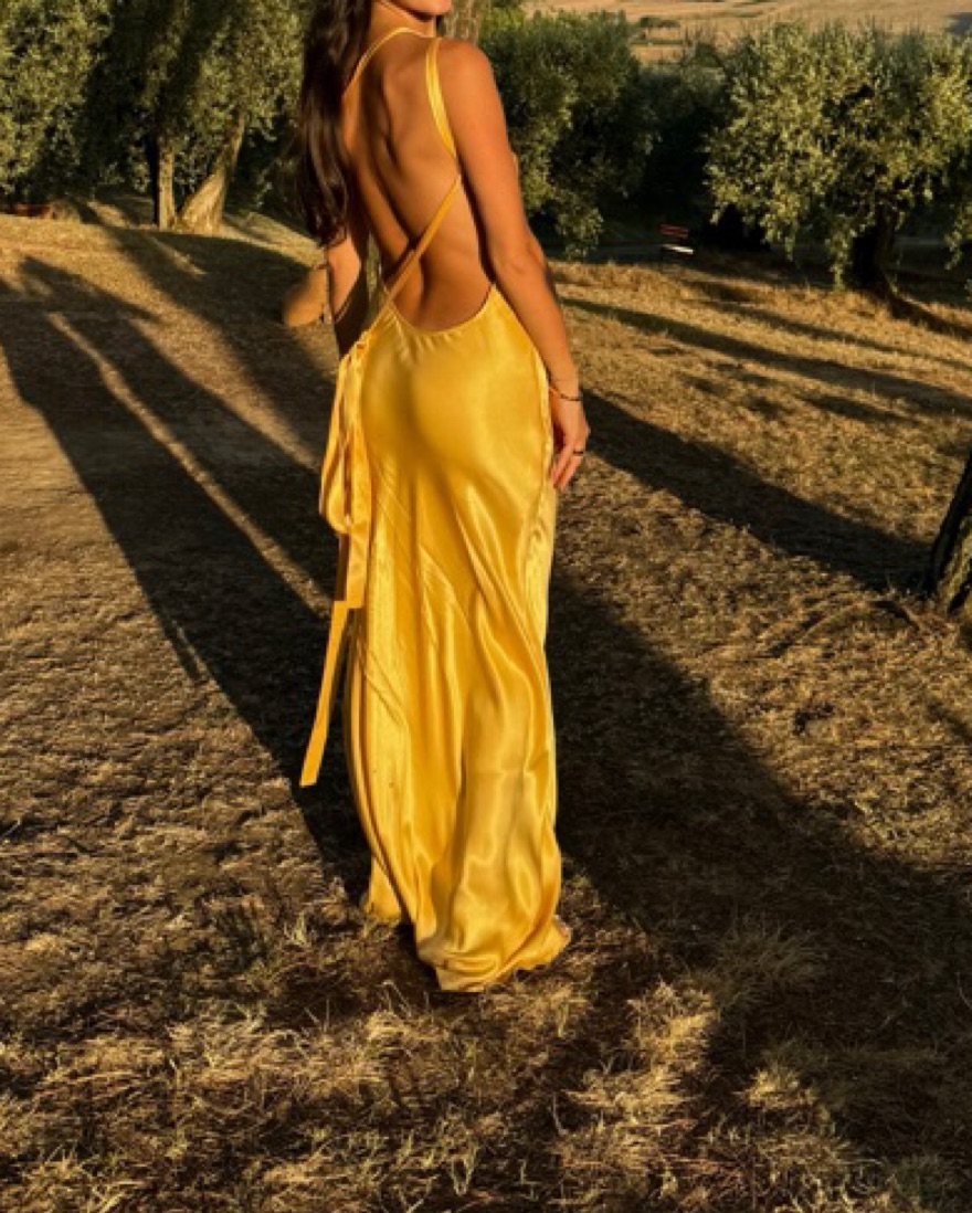 resort back open dress – Acka online store
