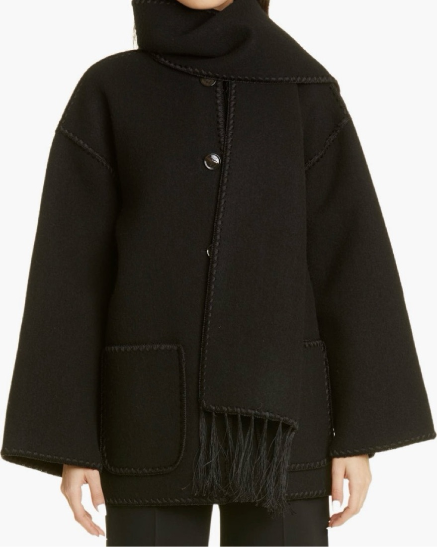 Toteme Chain Stitch Wool Scarf Jacket by Toteme - Pickle