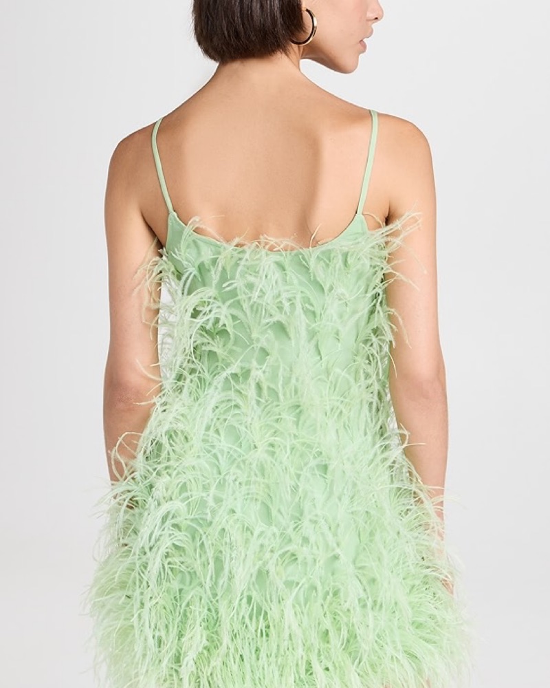 Cult Gaia Green Feather Mini Dress by Cult Gaia - Pickle