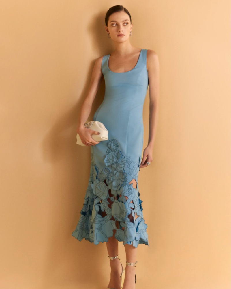chiffon long sleeve maxi dress Floral Printed Chiffon Long Sleeve Gown 2 / Sky Blue/Multi main image 1