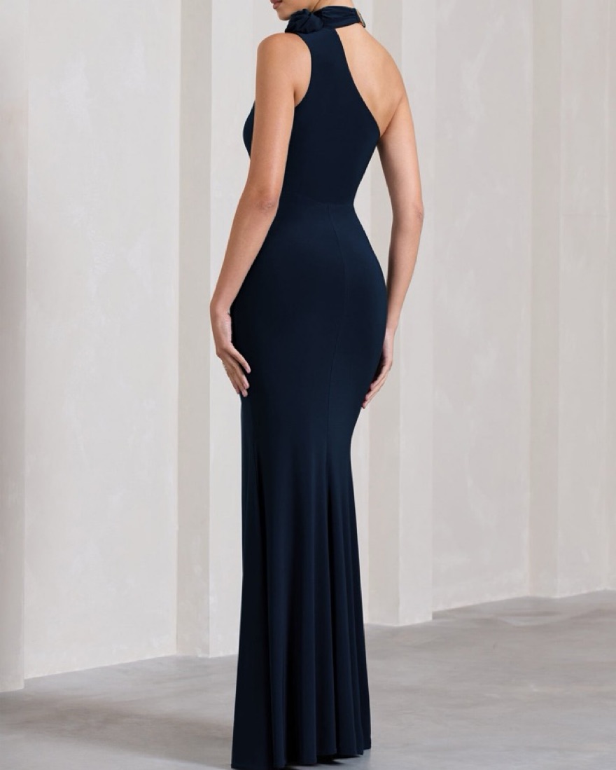club l london evening dresses Lita | Powder BLUE Twisted Asymmetric Maxi Dress main image 1