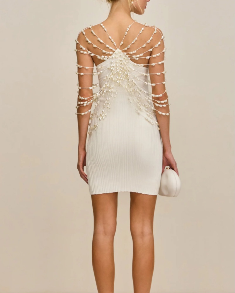 rushes knit midi dress Rushes Raffia Knit Midi Dress-IVORY / XXS