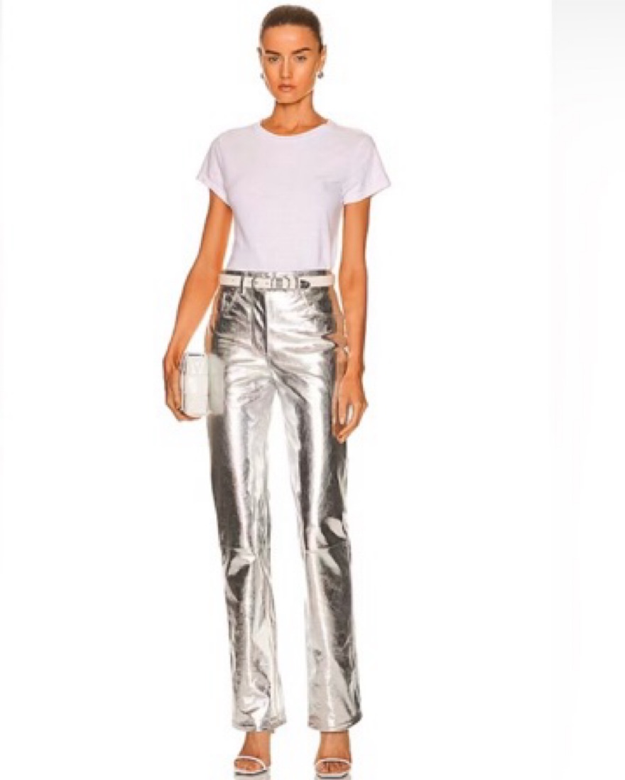 100% Leather Helmut Lang Silver Pants | Pickle
