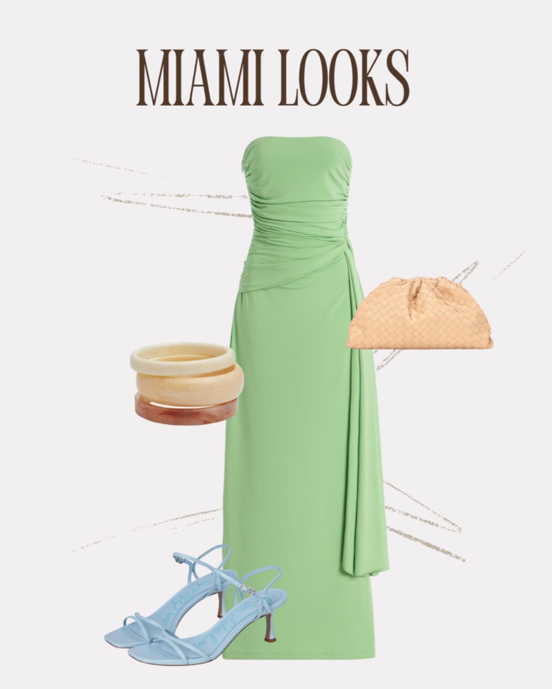 Significant Other Green Strapless Dress by Significant Other - Pickle